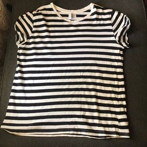 H&M striped tee pre rolled sleeves